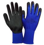 OEM Anti Slip Nitrile Coated Work Gloves Winter Work Gloves Black Blue