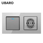 Tempered Glass Panel Vintage Sockets And Switches Home Push Switch Socket Combo