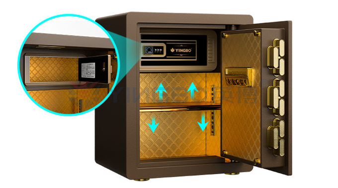 H450MM Fingerprint Lock Safe Box For Home Security(Coffee)