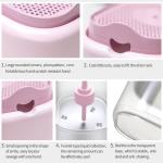ABS 500ml Pink Kitchen Soap Dispenser With Sponge Holder Manual Press