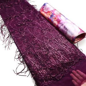 China African Velvet Lace Fabric French Lace with Sequin Embroidery Fabric for Party Dress wholesale