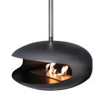 Black 23.6 Inch Free Standing Ethanol Fireplace 1.5L Indoor Alcohol Fireplace