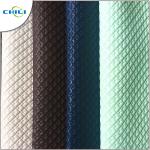 Waterproof Leather Upholstery Fabric , Black Quilted Vinyl Fabric Artificial