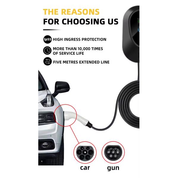 Type2 16A EV Charging 5m Connect Line 3.5kW EV Single Gun for 220V AC Input Voltage