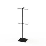Grocery Store Two Sides Promotion Bags Metal Floor Stand 2 Layers Wire Hooks