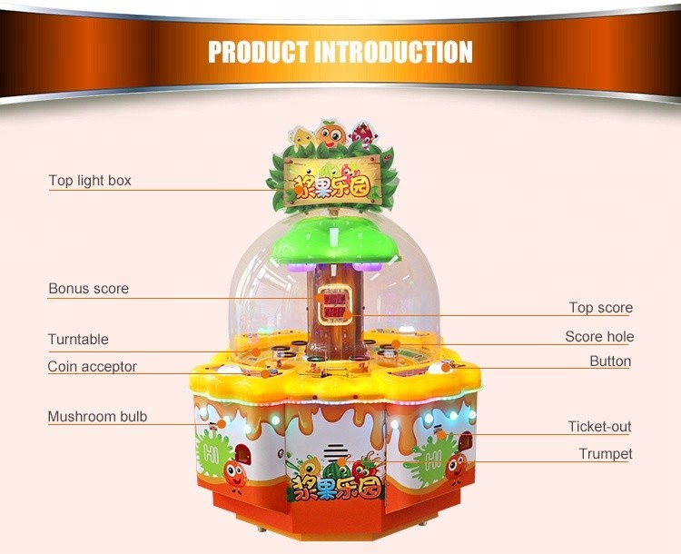 Coin Operated Tabletop Arcade Machine , 4 Players Berries Paradise Custom Arcade Machines
