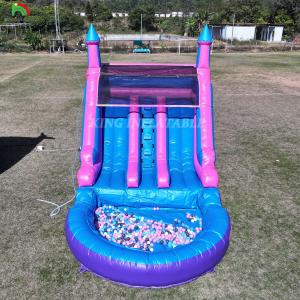 China Commercial 100% PVC Double Lane Inflatable Water Slide Outdoor Wet Dry Big Water Slides With Splash Pool wholesale