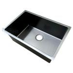 PVD Matt Black Stainless Steel Kitchen Sink Off Set Drain Hole For Home Decor