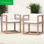 Waterproof Garden Hotel Teak Solid Wood Dining Table Set for Villa Courtyard