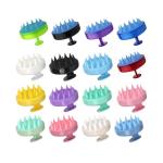 Wheat Straw Silicone Hair Brush Massager Silicone Scalp Shampoo Brush Private