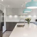 Customized High End Kitchen Cabinets with Island Designs and Modern Glossy