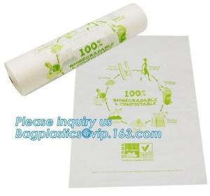 China Eco-friendly compostable LDPE transparent frozen flat food bags on roll, Biodegradable Plastic T Shirt Food Bag Composta wholesale