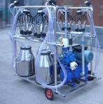Diesel Engine Eletric Motor Mobile Sheep Milking Machine 550 l / Min Vacuum Pump