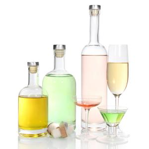 China Flint Empty Glass Liquor Bottles 200ml 375ml 1000ml OEM wholesale