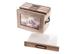 China 1cm Thickness Wooden Photo Album Box , Draw Type Personalised Photo Storage Box wholesale