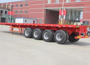China 4 Axle Flatbed Container Transport Semi Trailer With Fuwa / BPW Axle And 16 Tire Number wholesale