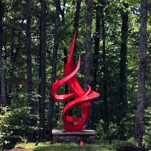 China Gnee Garden Landscaping Decoration Red Metal Sculpture Customized wholesale