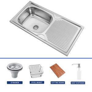 China OEM Dimensions Kitchen Sink Top Mount With 3 Faucet Holes Included wholesale
