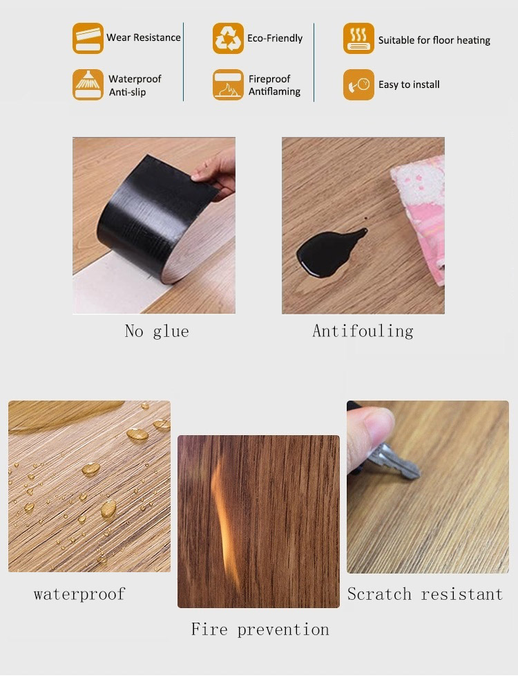 CE Certified 100% Waterproof Flooring Vinyl/PVC/Lvt Flooring LVT Plank Eir Surface 100% Virgin Non-Slip