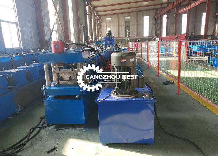 Hydraulic U Post Highway Guardrail Roll Forming Machine Crash Barrier Support Cold Iron Sheet