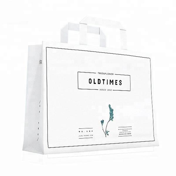 Rigid Glossy White Laminated Gift Bags Offset Printing Book Packaging