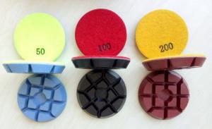 China 3 Inch 75mm Colourful Concrete Floor Polishing Pads With 11mm Thickness wholesale