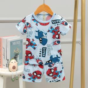 China Round Neck Short Sleeve Summer Pyjama Sets 62cm 66cm Hipline Breathable wholesale