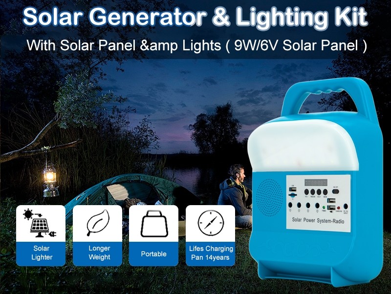 Portable LED Camping Solar Garden Light Lamp Charged Energy Panel Powered Emergency Bulb