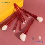 Aluminium Ferrule Cosmetic Brush Set With Plastic Handle Soft Cruelty Free