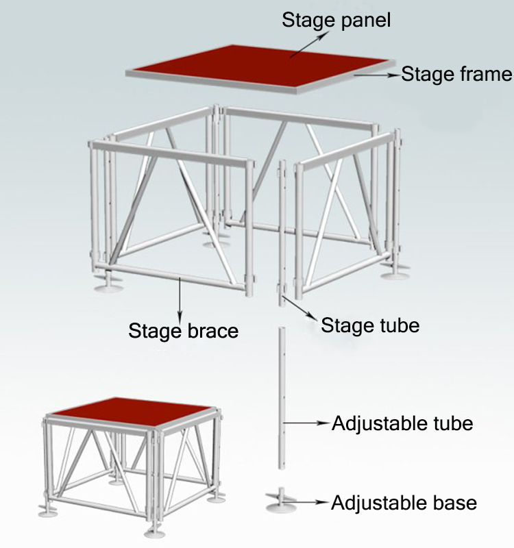 Outdoor Mobile Aluminium Glass Event Wedding Stage
