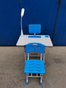 China Small White Toddler Table And Chair Wooden Metal Writing 1100x600x180mm wholesale