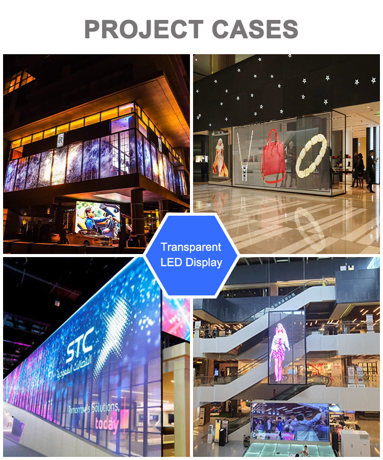 32768dots/Sqm Flexible Transparent LED Window Display Screen For Advertising