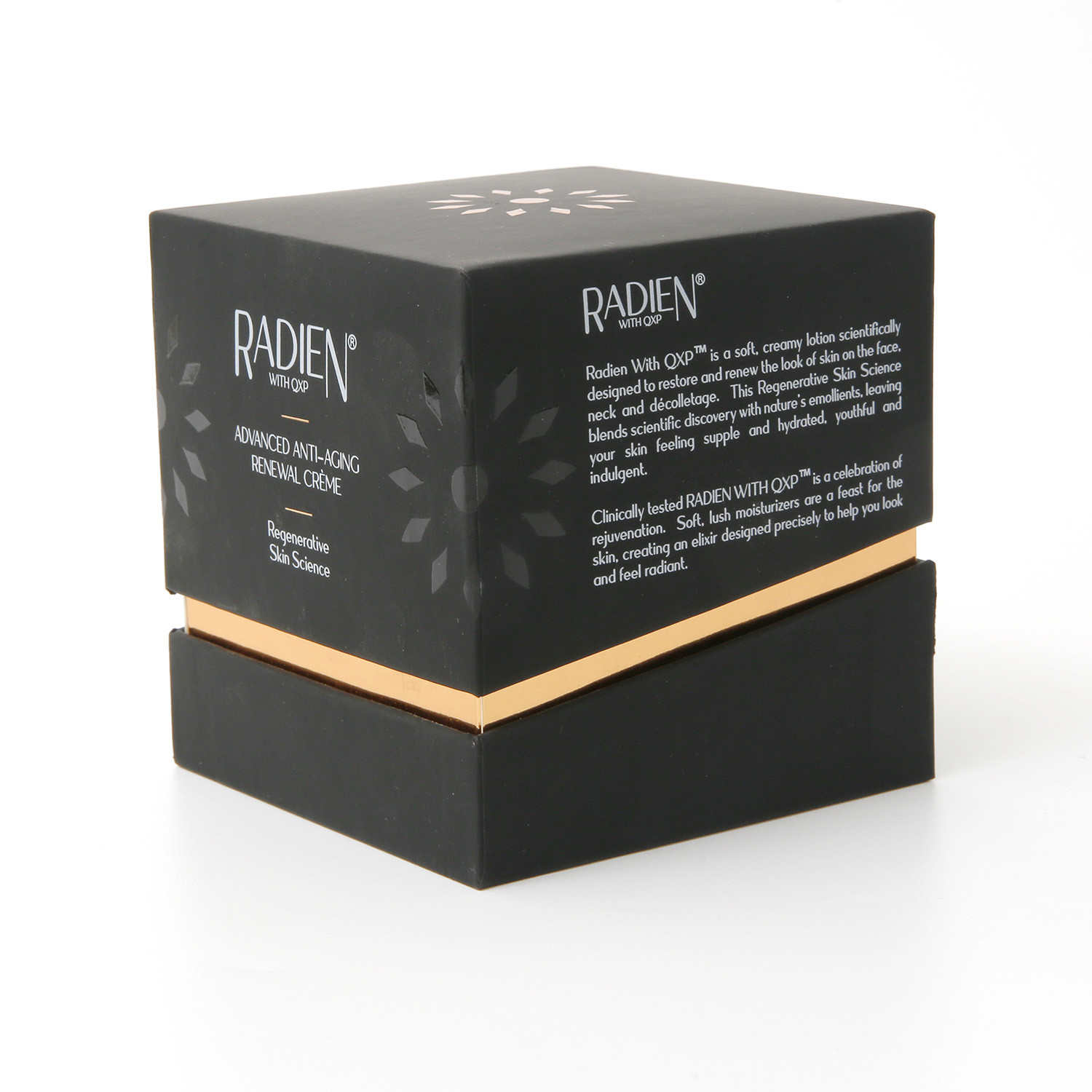 Black Cosmetic Packaging Boxes With Gold Foil Logo White Interior