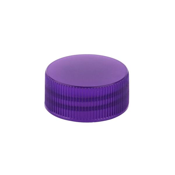 Purple Universal Ribbed Plastic Bottle Caps For Shampoo Skincare Products And