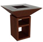 Charcoal Wood Fired Corten Steel BBQ Grill With Ash Tray Outdoor Cooking