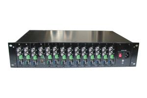 China rack-mount chassis SDI Fiber converter,Mul channel SDI over fiber extender wholesale