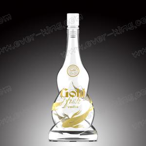 China 700ml Twisted Vodka Glass Bottle With Bright Closure wholesale