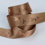 Customized Satin 3D Name Company Logo Printed Floral Ribbon for Valentine's Day
