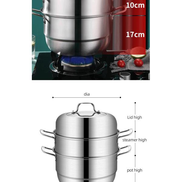 Hot Selling OEM Kitchen Cookware Cooking Pot 2 layer Kitchenware Soup Pot Stainless Steel Thickened Steamer Pot
