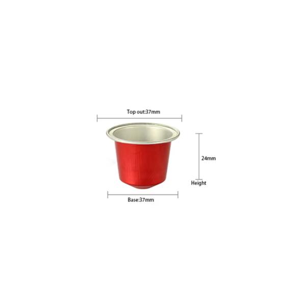 Eco Friendly Aluminum Foil Empty Coffee Capsule With Lid Reusable Capsule Cup