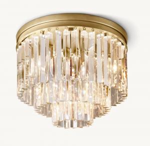 China Multi Ring Frame Luxury Ceiling Lights K9 Glass Wall Flush Mount Light wholesale