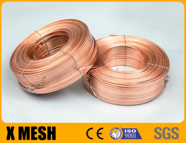 Copper Coated Flat Stitching Wire 2.1mm By 0.82mm Size For Corrugated Carton