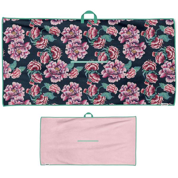 Highest Strength Magnet Microfiber Waffle Sublimation Printed Golf Towels With