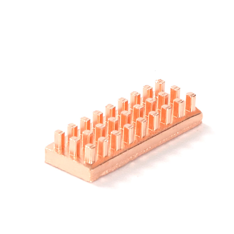 Durable Rectangle Copper VRM Heatsink , Anti Corrosion Small Copper Heatsink