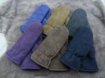 Spanish Merino Lleather Wool Mittens , Winter Combination Gloves Mittens