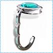 Heart lovely foldable bag hook with green stone for promotion gift