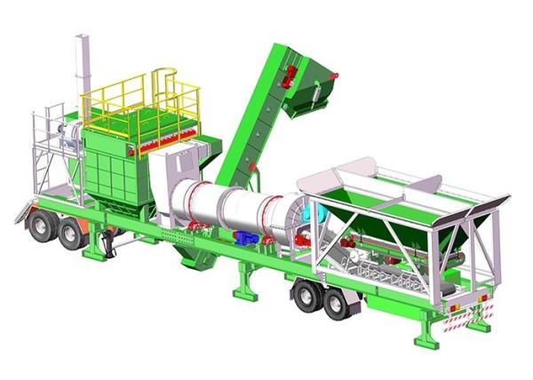 Industrial Small Portable Asphalt Plant / Mobile Asphalt Mixer With One Trailer