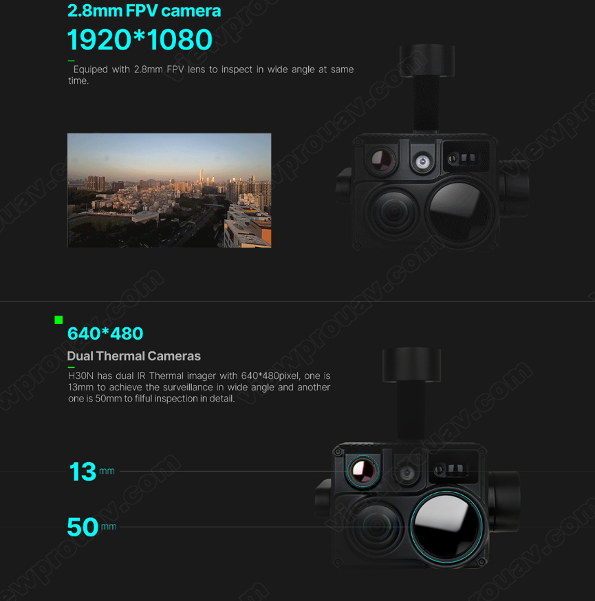 Viewpro H30N Multi-sensor EOIR Laser Rangefinder Dual IR Thermal EO Camera Sensor Mapping Aerial Photography UAV