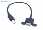 30cm Panel Mount USB Printer Cable , Electric Parts Industrial Cable Assemblies