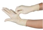 White Disposable Medical Latex Gloves Non Sterile Pvc Coated Laboratory Use